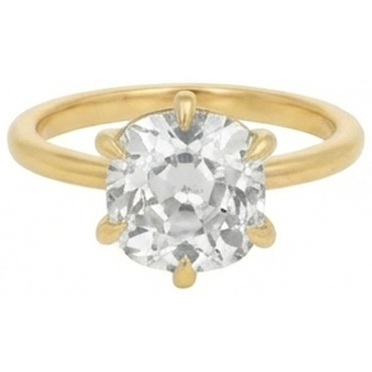 Bague Solitaire Coussin Ancienne Mine Cut Véritable Diamant 3.50 Carats Bijoux Femme