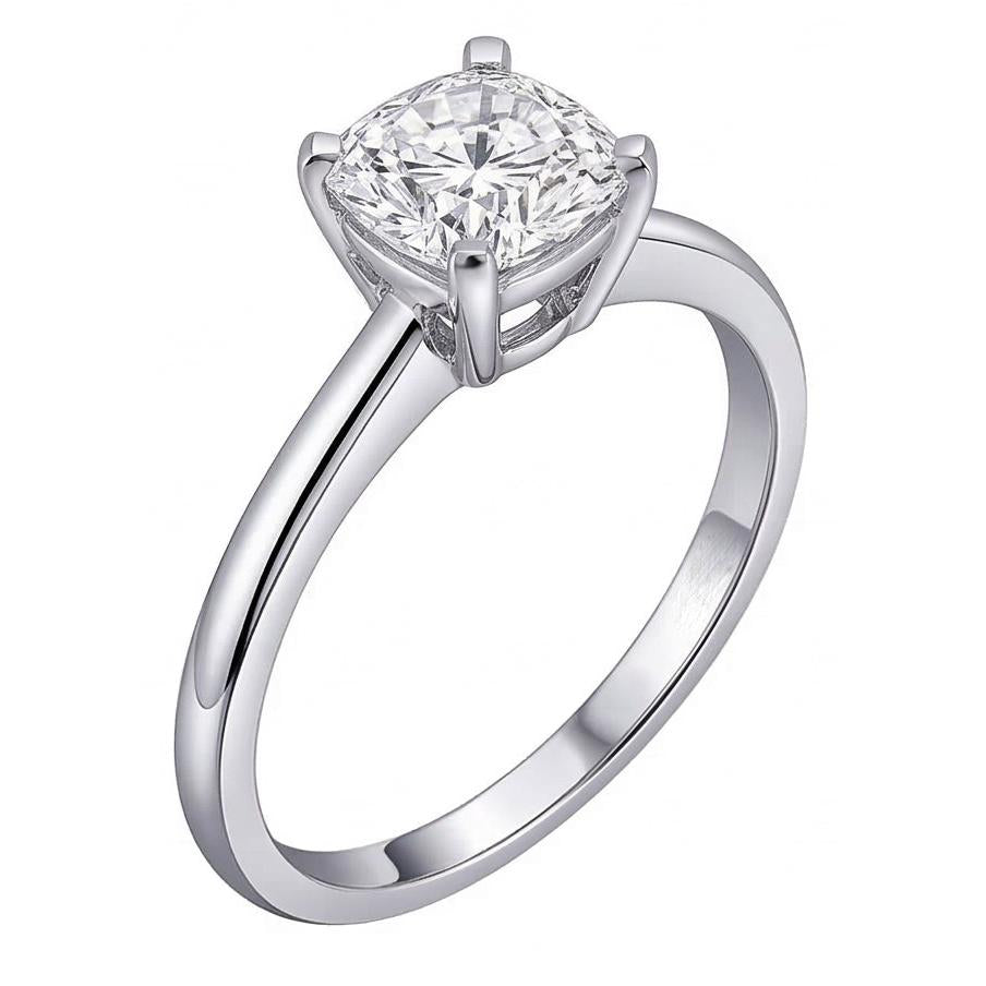 naturel cushion diamant 2.01carats bague angle de côté