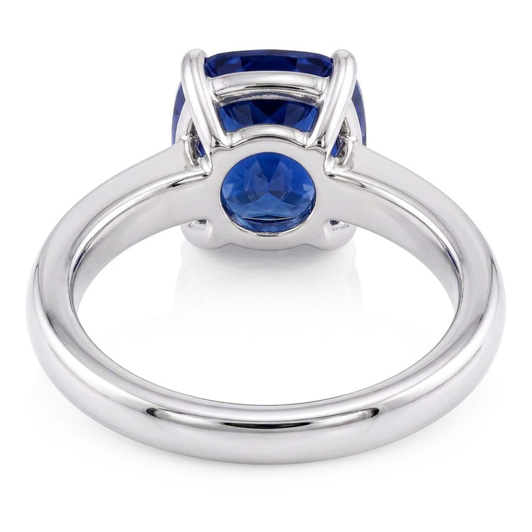 Bague Solitaire Coussin Saphir 2.50 Carats Bijoux Or Blanc
