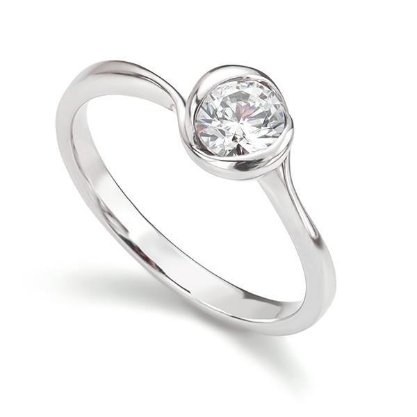 Bague Solitaire D'Anniversaire De Réel Diamant De 1.25 Carat Sertie Se Lunette Étincelante