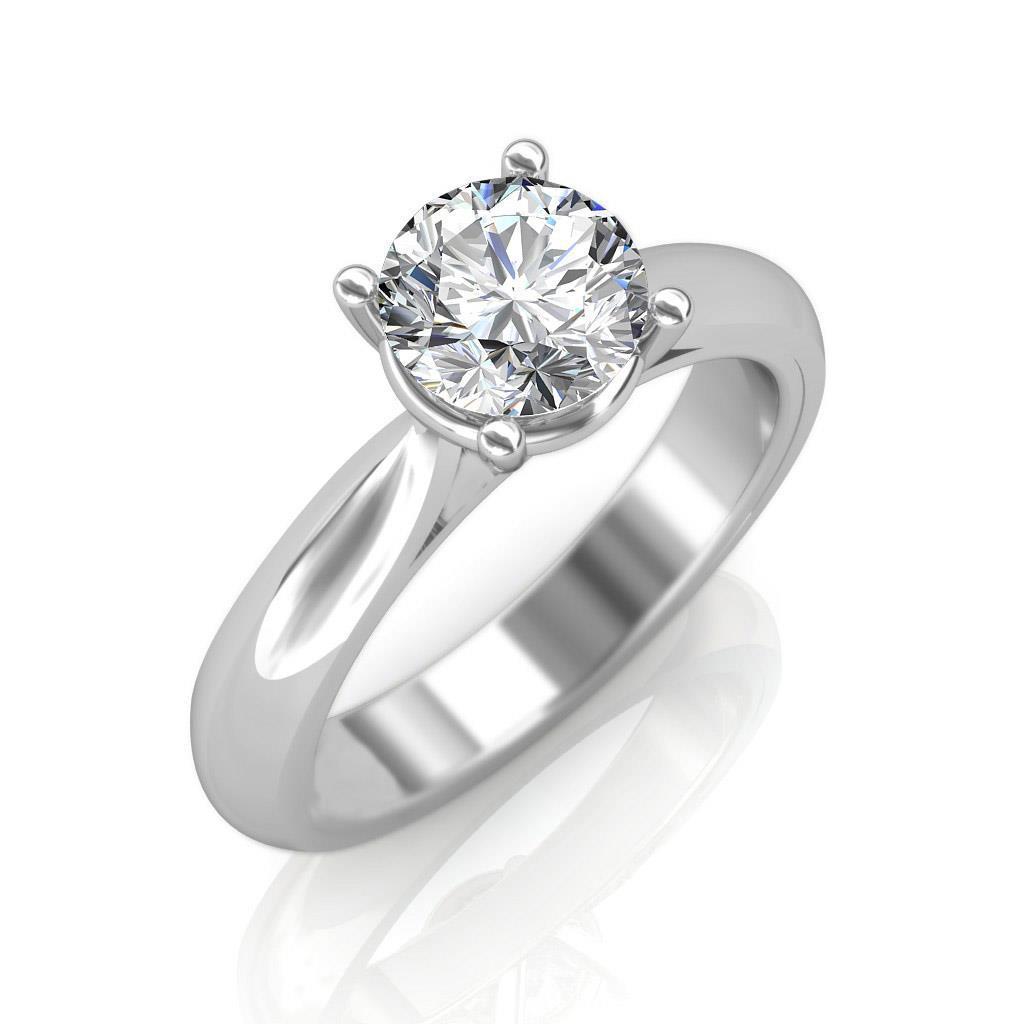 Bague Solitaire De Fiançailles Réel Diamant Taille Brillant Etincelant De 1.51 Carat