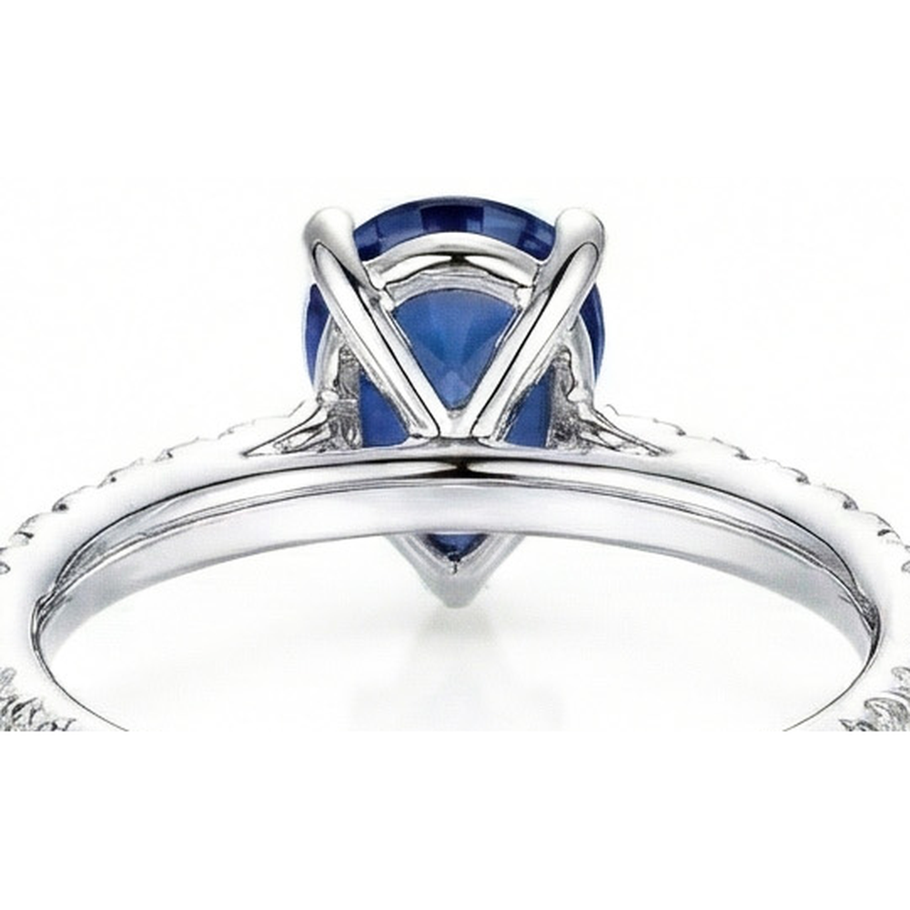 naturel pear diamant 4carats bague vue de profil