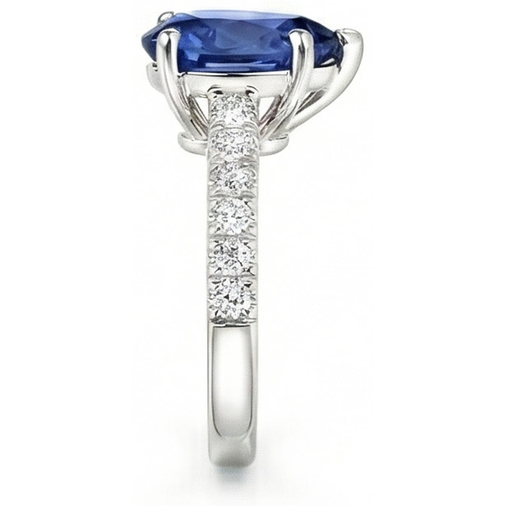 naturel pear diamant 4carats bague sur blanc