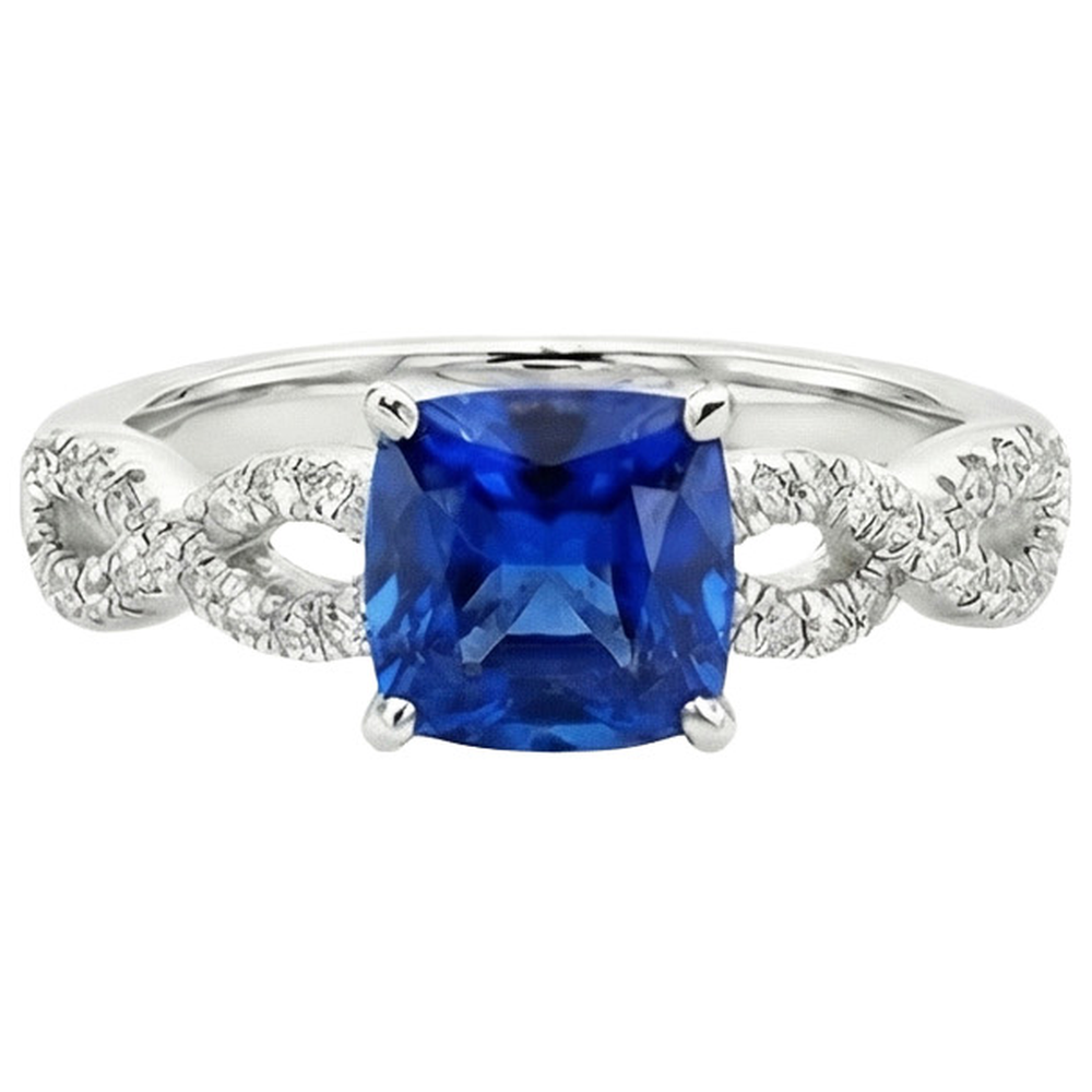 naturel round diamant 2.75carats bague angle de côté