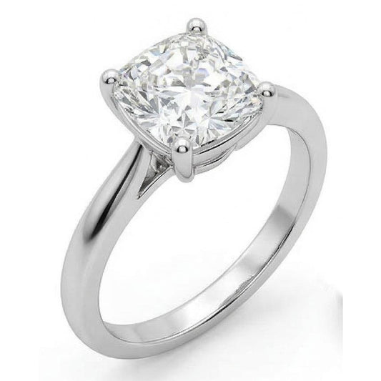 Bague Solitaire Diamant Naturels Extraits des Mines ( et non cultivés en laboratoire ) Coussin