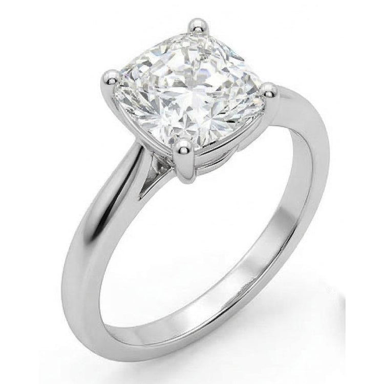 Bague Solitaire Diamant Naturels Extraits des Mines ( et non cultivés en laboratoire ) Coussin