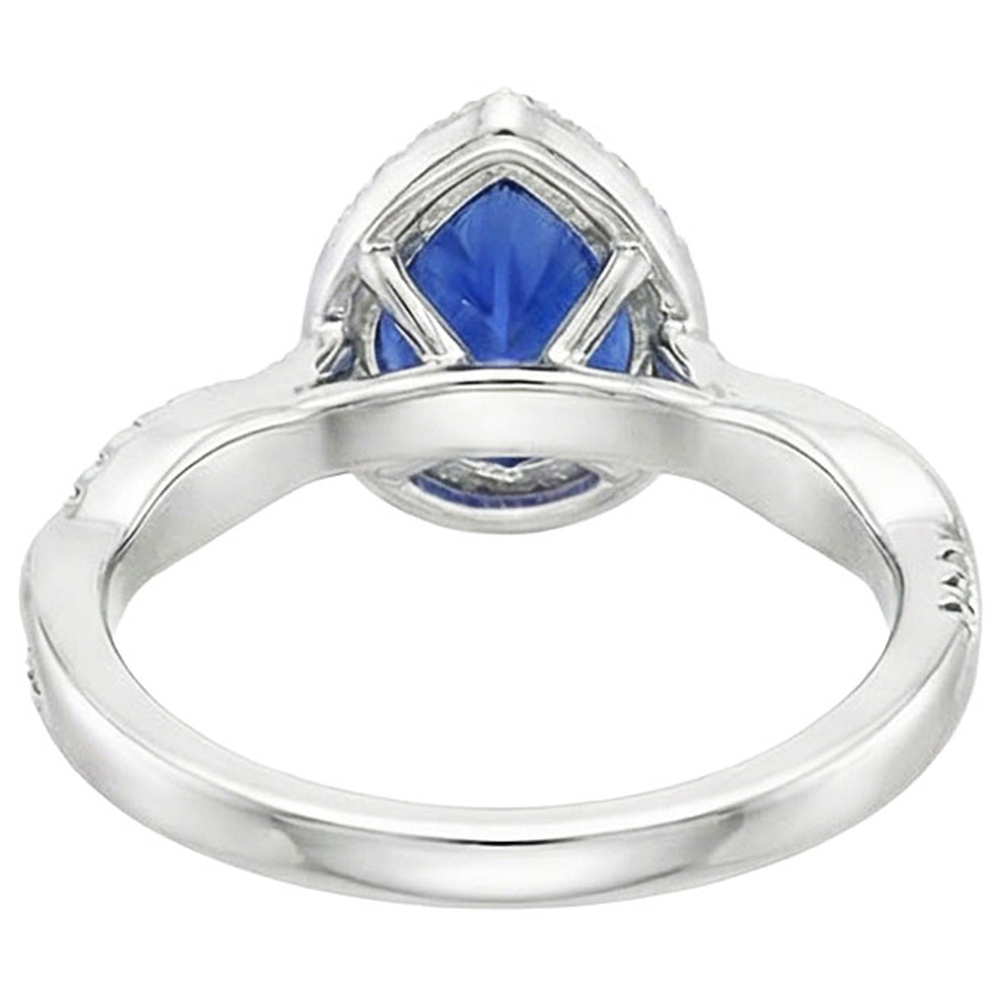 naturel pear diamant 5.50carats bague angle de côté