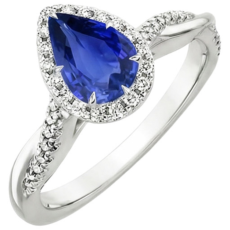 naturel pear diamant 5.50carats bague détail rapproché