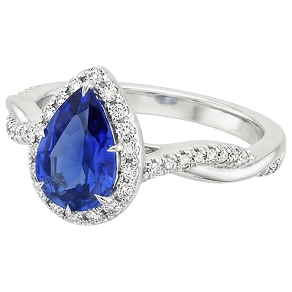 naturel pear diamant 5.50carats bague vue de dessus