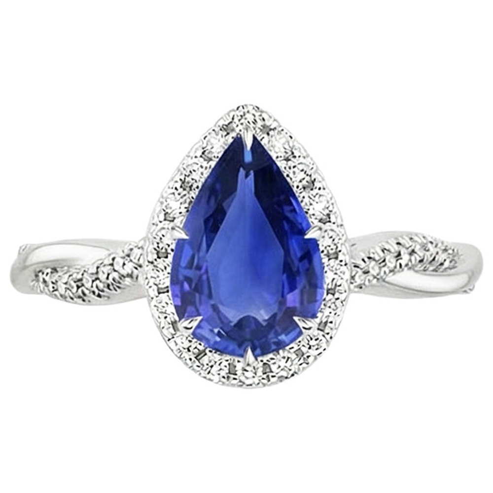 naturel pear diamant 5.50carats bague vue de profil