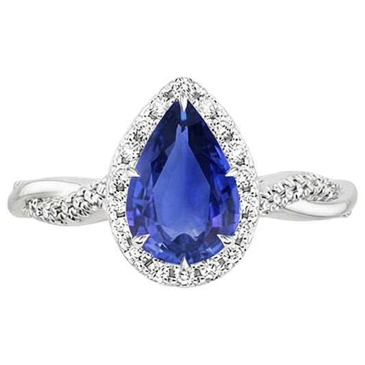 naturel pear diamant 5.50carats bague vue de profil