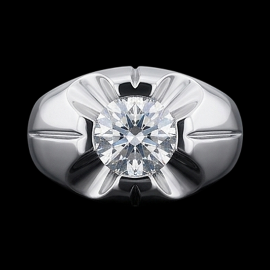 Bague Solitaire Diamant Naturels Extraits des Mines ( et non cultivés en laboratoire ) Rond Gypsy 2.50 Carat Or Blanc 14K