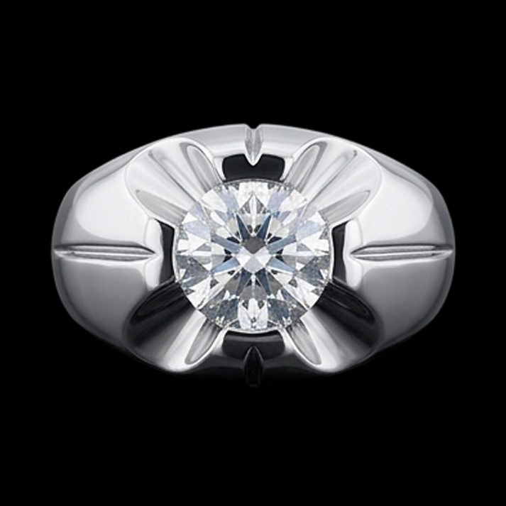 Bague Solitaire Diamant Naturels Extraits des Mines ( et non cultivés en laboratoire ) Rond Gypsy 2.50 Carat Or Blanc 14K
