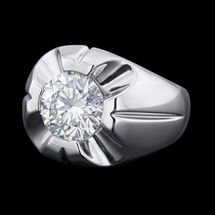 Bague Solitaire Diamant Naturels Extraits des Mines ( et non cultivés en laboratoire ) Rond Gypsy 2.50 Carat Or Blanc 14K