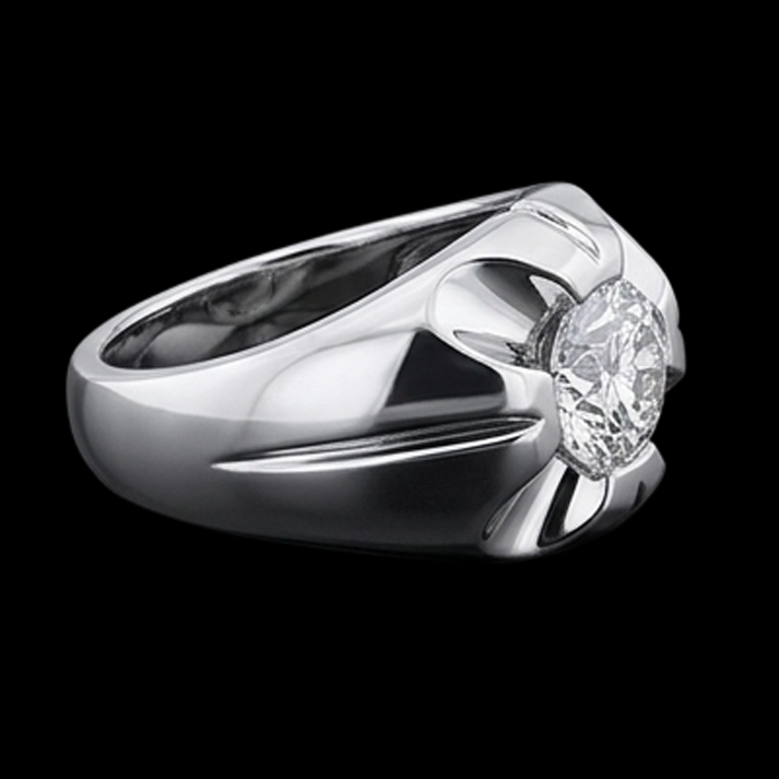 Bague Solitaire Diamant Naturels Extraits des Mines ( et non cultivés en laboratoire ) Rond Gypsy 2.50 Carat Or Blanc 14K