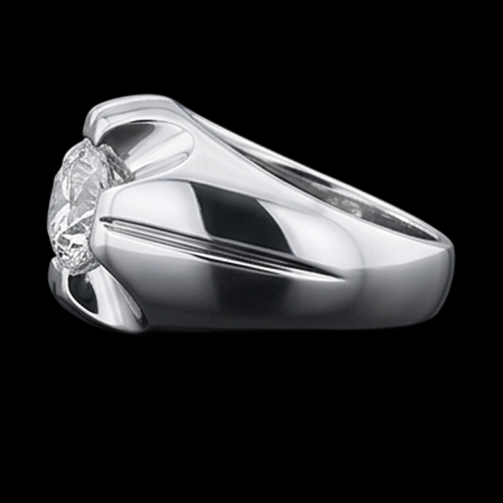 Bague Solitaire Diamant Naturels Extraits des Mines ( et non cultivés en laboratoire ) Rond Gypsy 2.50 Carat Or Blanc 14K