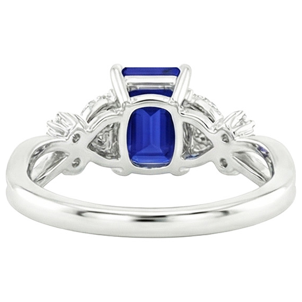 naturel round saphir 4carats bague détail rapproché