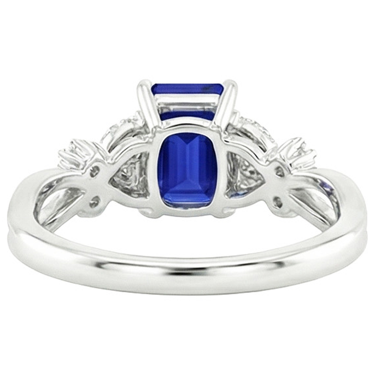 naturel round saphir 4carats bague détail rapproché