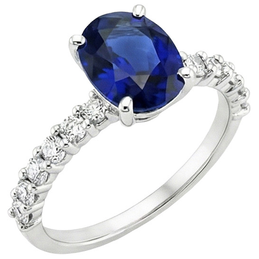 naturel round saphir 5carats bague angle de côté