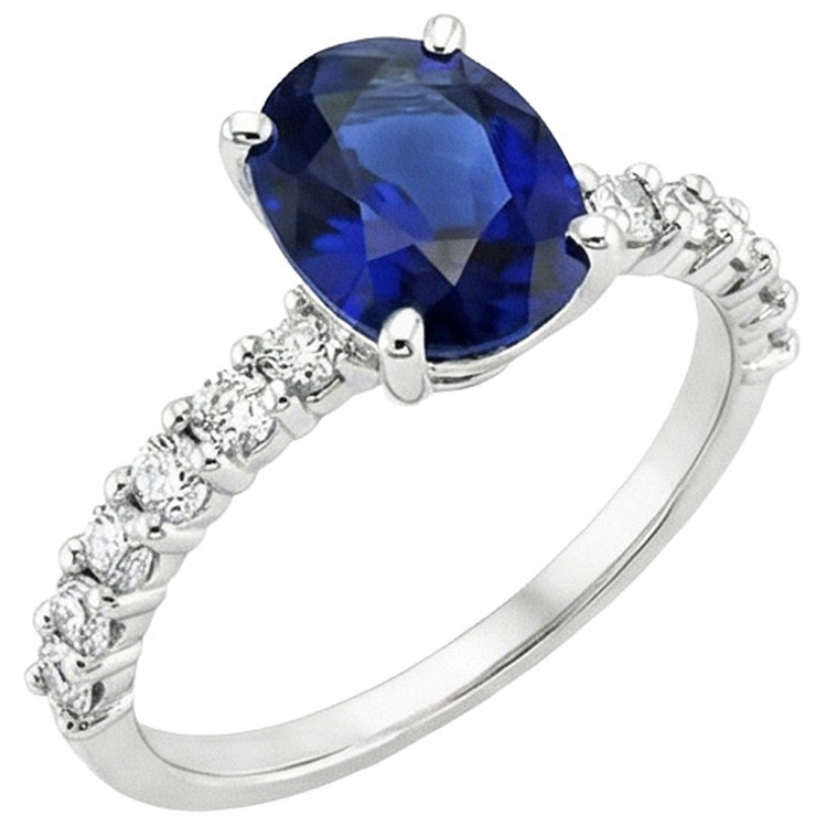 naturel round saphir 5carats bague angle de côté