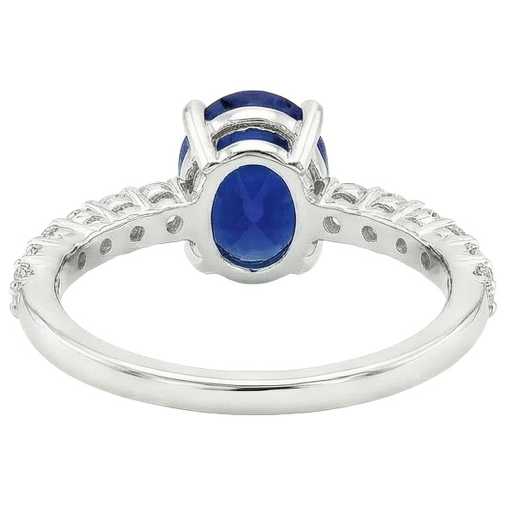 naturel round saphir 5carats bague détail rapproché
