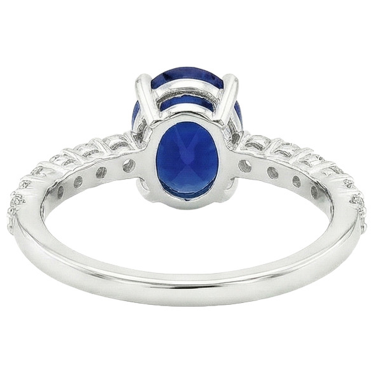 naturel round saphir 5carats bague détail rapproché