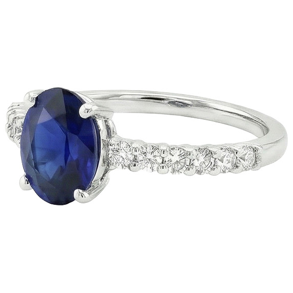naturel round saphir 5carats bague vue de profil