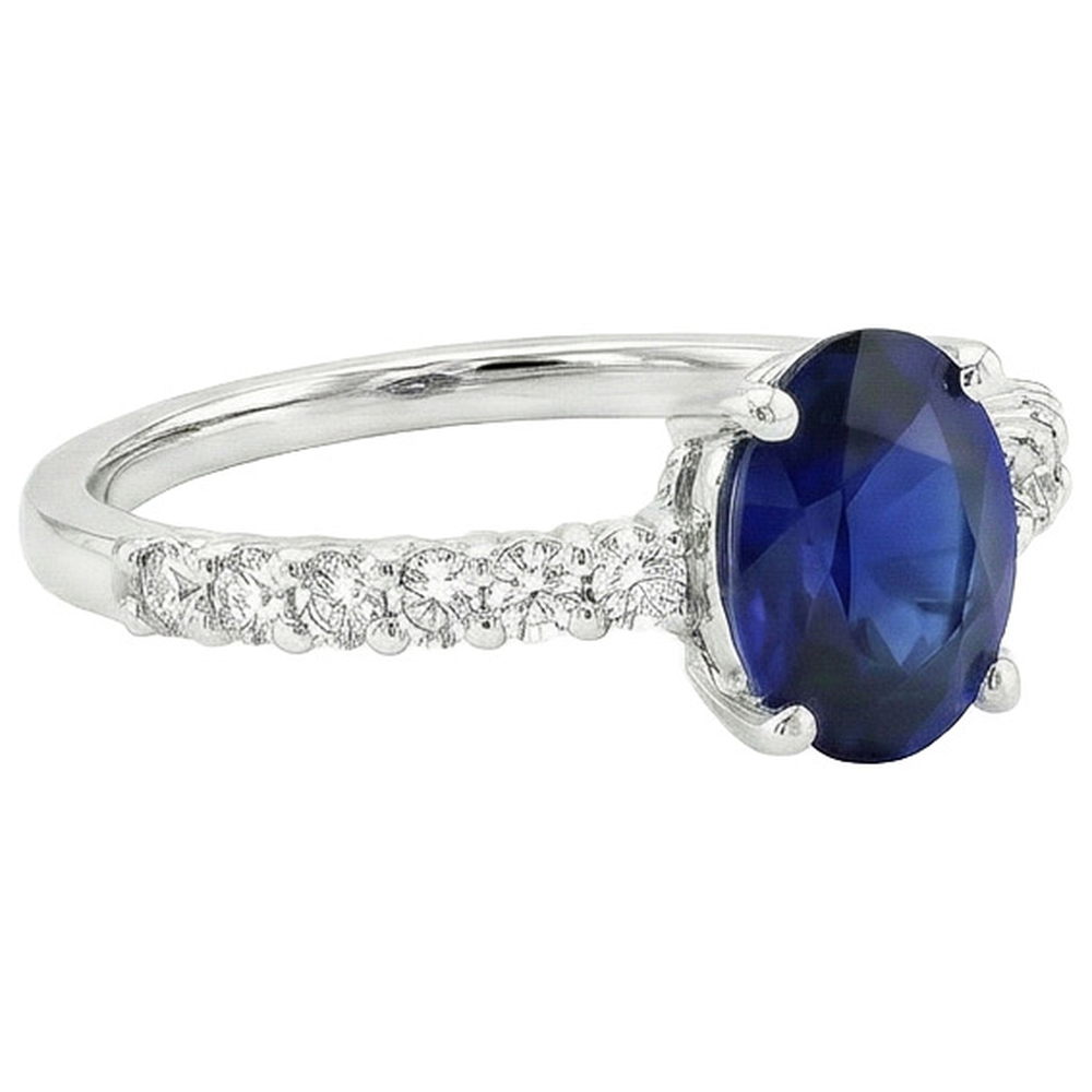 naturel round saphir 5carats bague sur blanc