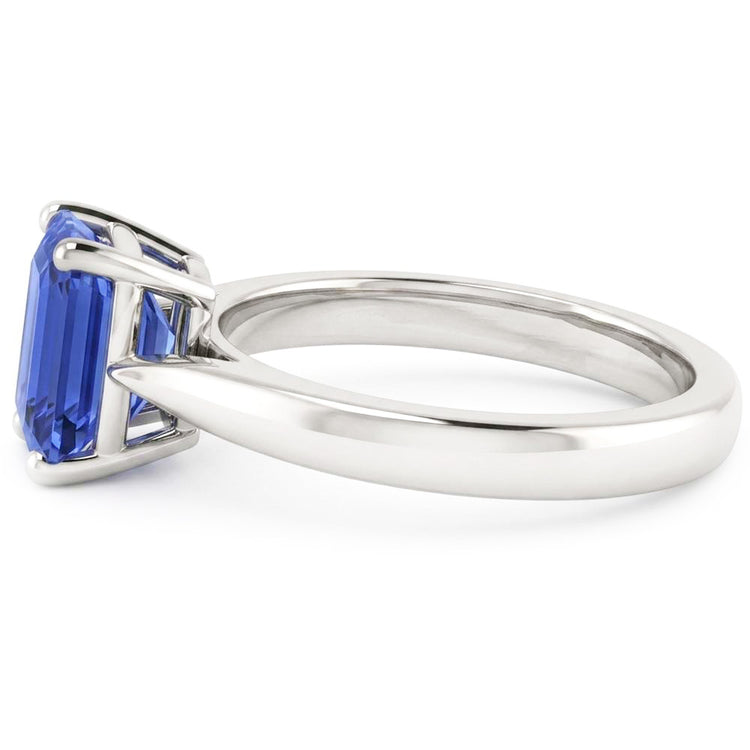 Bague Solitaire Émeraude Ceylan Saphir 1 Carat Tige Conique Bijoux