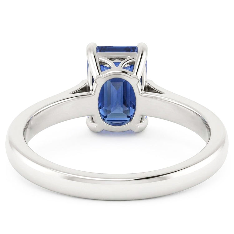Bague Solitaire Émeraude Ceylan Saphir 1 Carat Tige Conique Bijoux