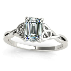 Bague Solitaire Émeraude Réel Diamant Style Noeud Torsadé 2.50 Carats