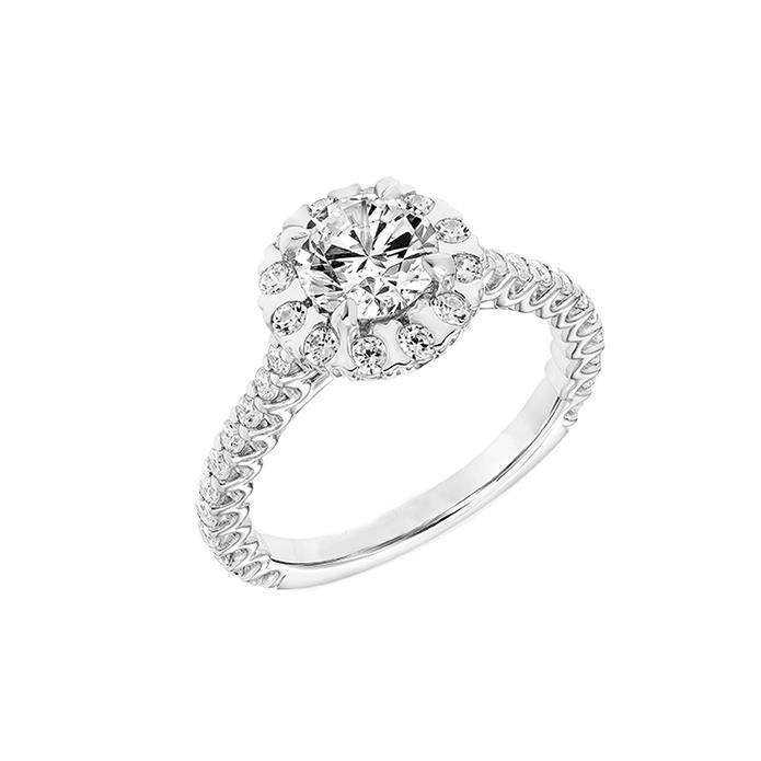 Bague Solitaire En Naturel Diamant Taille Brillant De 1.90 Carats Avec Accents