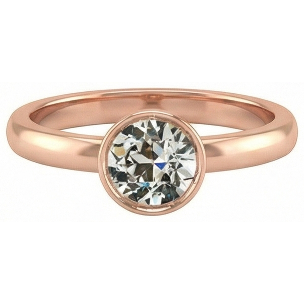 naturel round diamant 1.50carats bague angle de côté