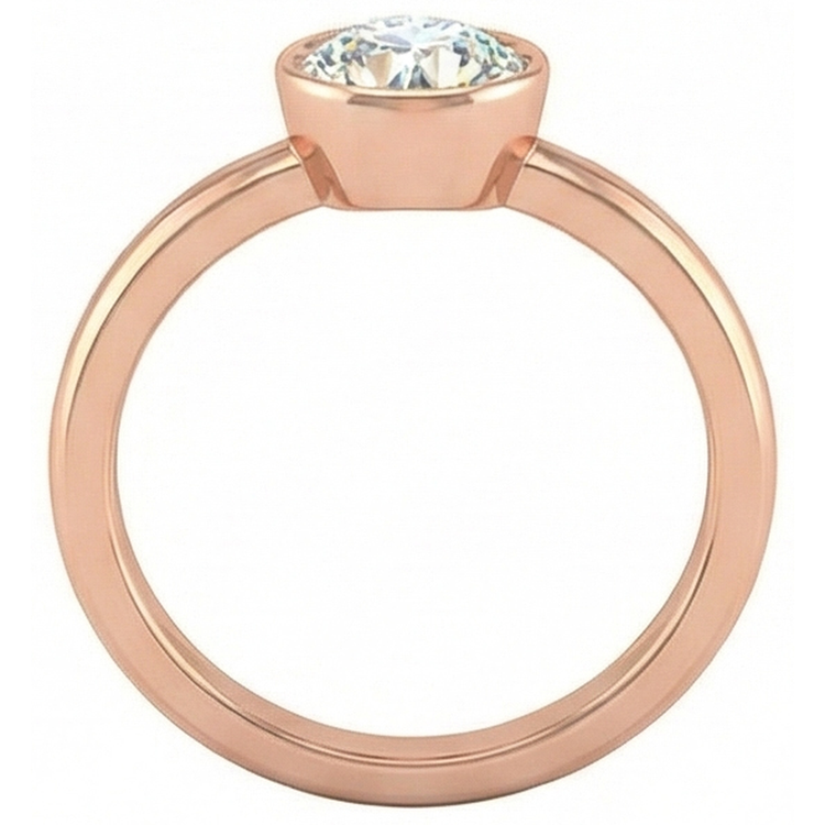 naturel round diamant 1.50carats bague vue de profil