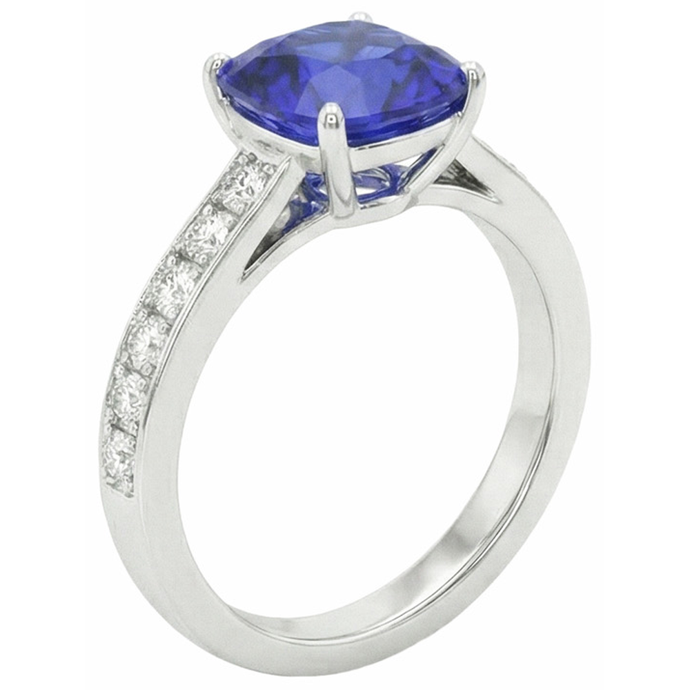 naturel round diamant 6carats bague vue de profil