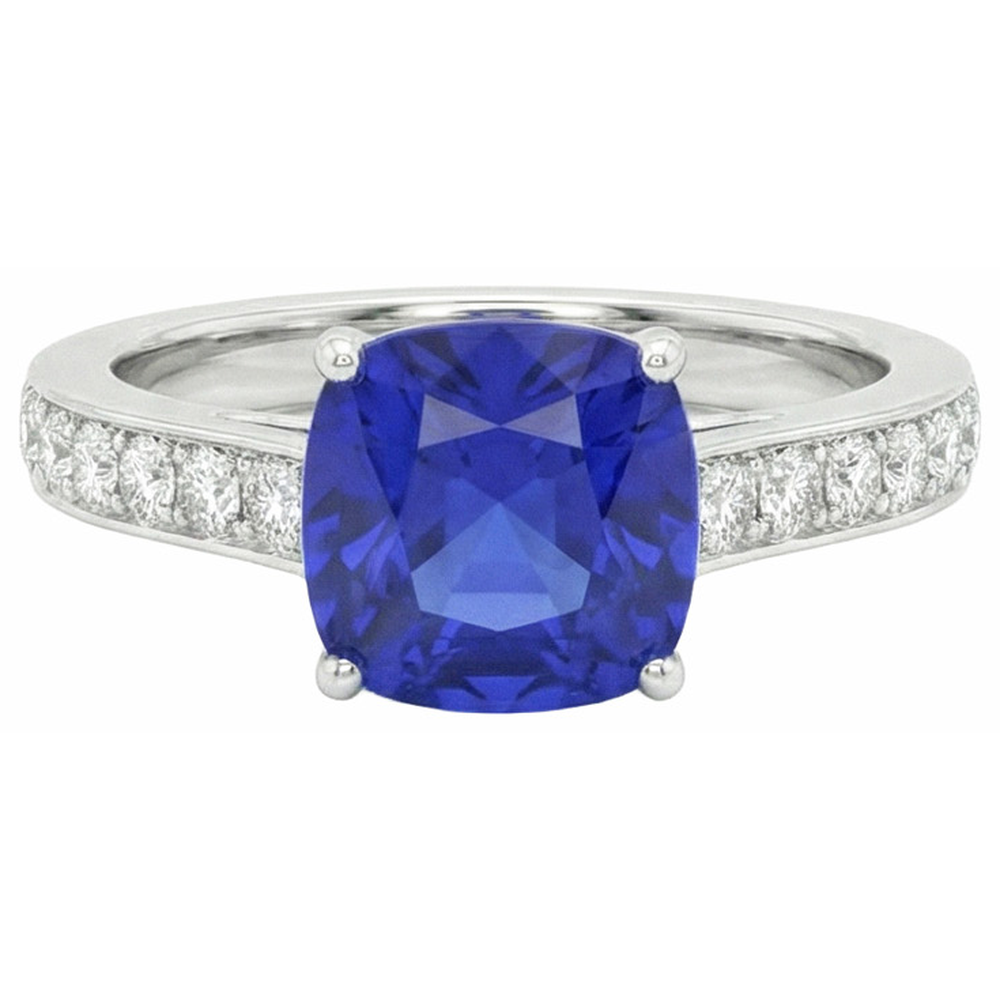 naturel round diamant 6carats bague vue de face