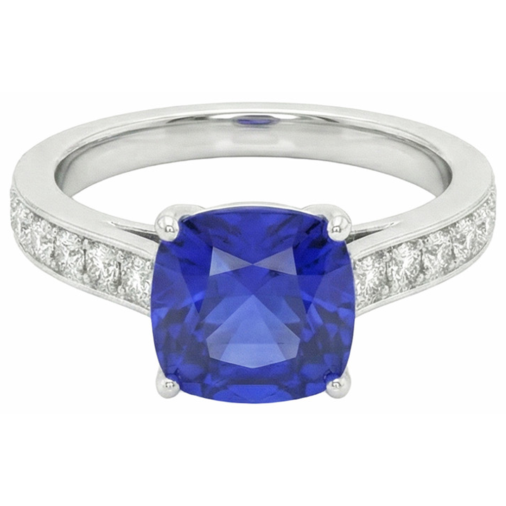 naturel round diamant 6carats bague vue de dessus