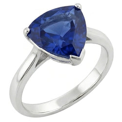 Bague Solitaire En Pierres Précieuses Taillées En Trillion