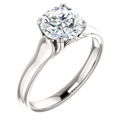 Bague Solitaire En Réel Diamants Brillants Ronds Sertis Griffes De 1.51 Ct