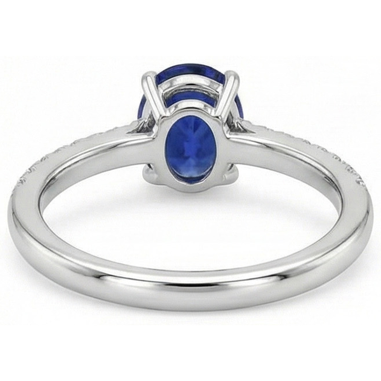 naturel oval saphir 3.50carats bague détail anneau