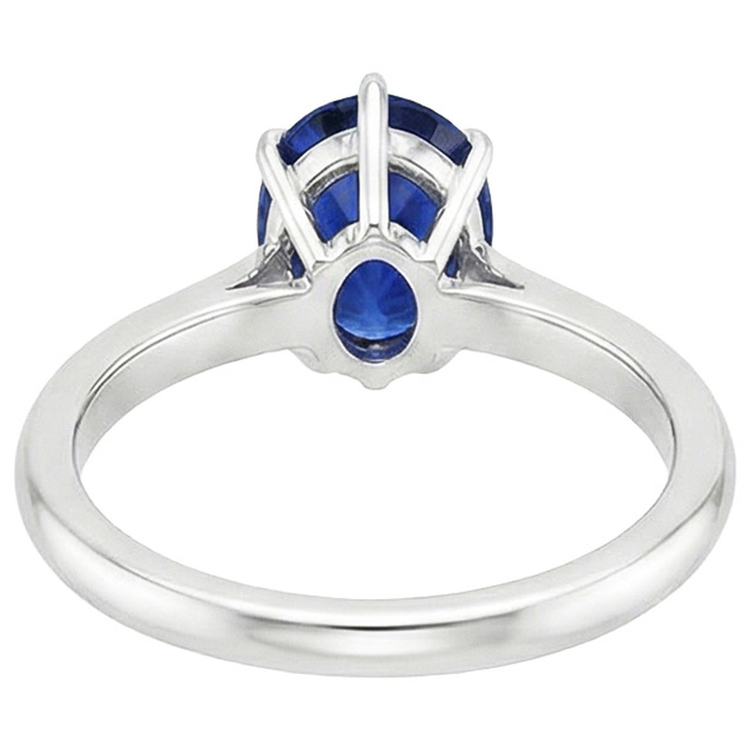 Bague Solitaire Femme Pierres Précieuses Poire Saphir Ceylan 4 Carats