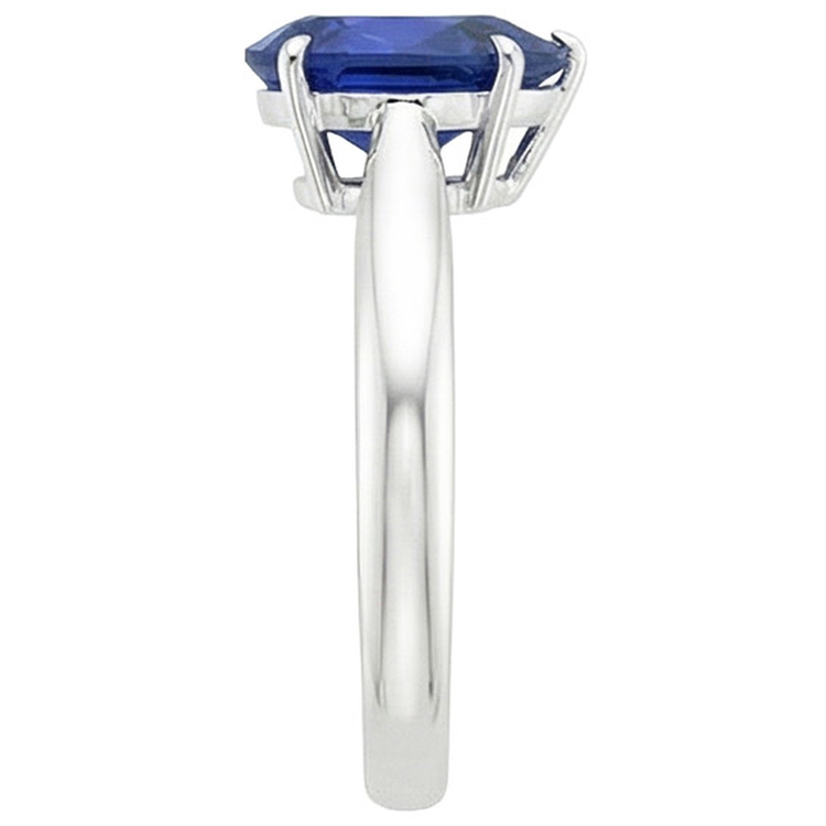 Bague Solitaire Femme Pierres Précieuses Poire Saphir Ceylan 4 Carats