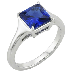 Bague Solitaire Femme Pierres Précieuses Princesse Saphir Sri Lankais 5 Carats