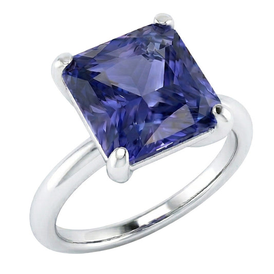 naturel radiant saphir 2.50carats bague angle de côté