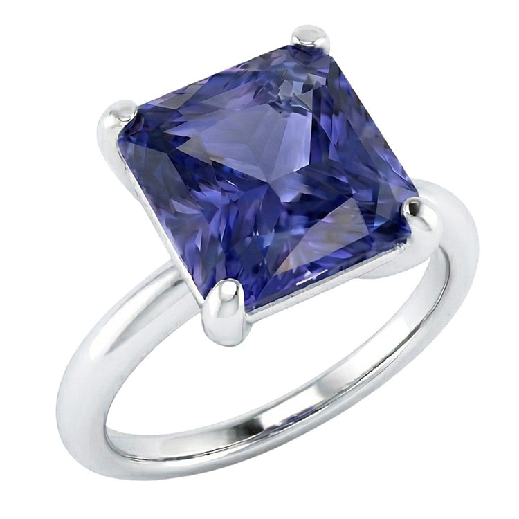 naturel radiant saphir 2.50carats bague angle de côté