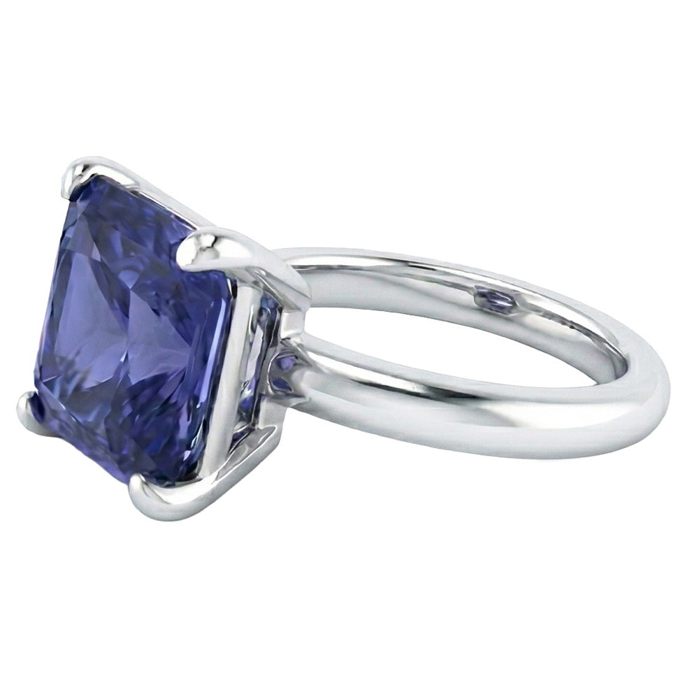 naturel radiant saphir 2.50carats bague vue de dessus