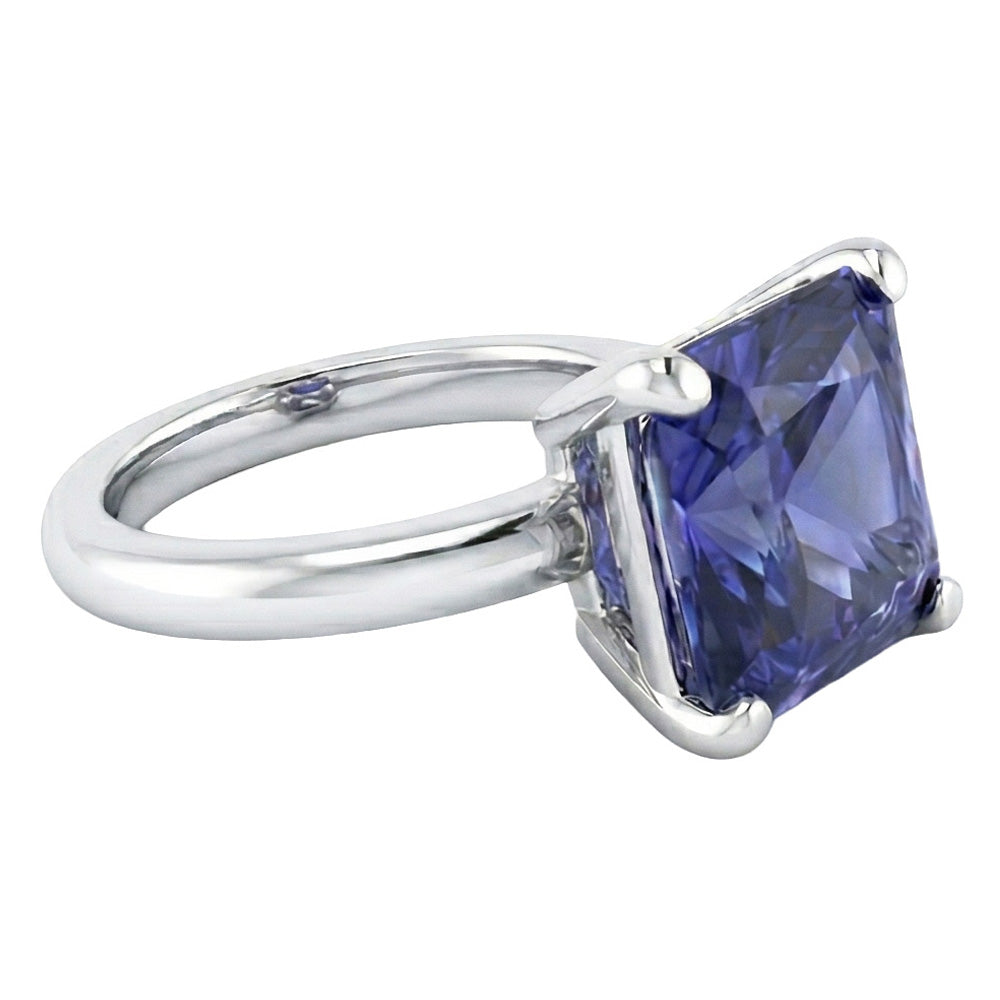 naturel radiant saphir 2.50carats bague vue de profil