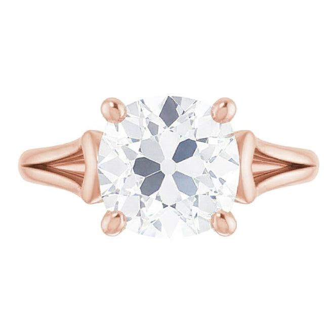 naturel round diamant 3.50carats bague angle de côté