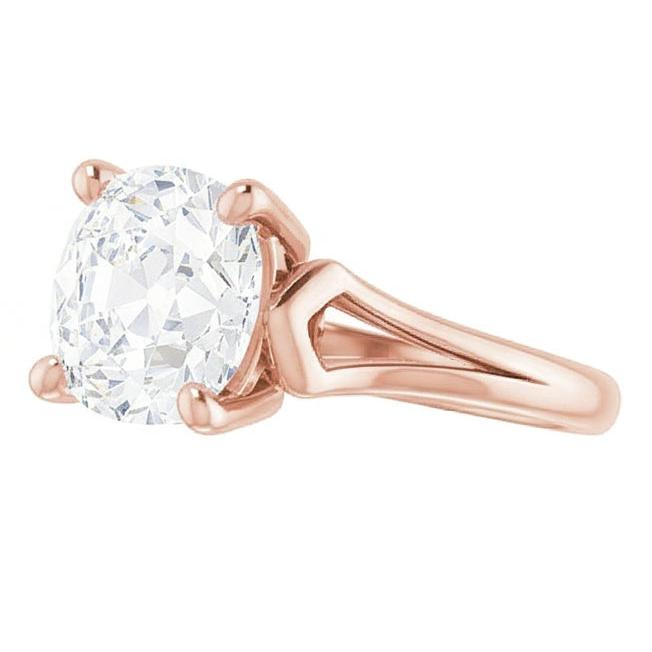 naturel round diamant 3.50carats bague vue de profil