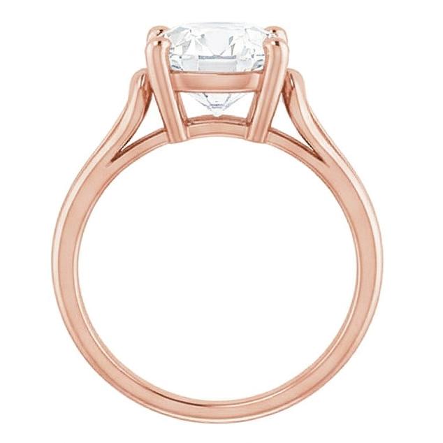 naturel round diamant 3.50carats bague sur blanc